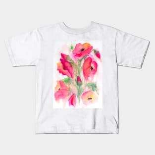 Red Poppy bouquet Kids T-Shirt